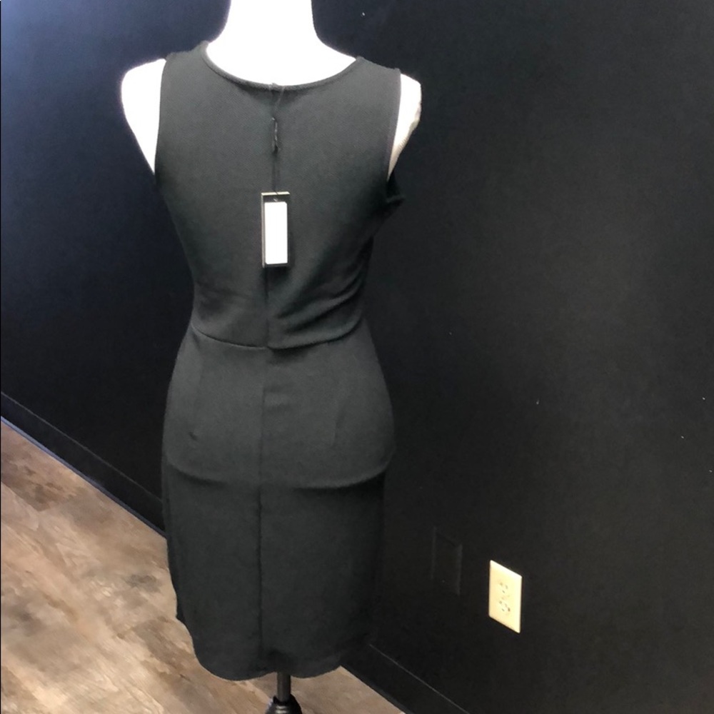 Classic Black Sleeveless Sheath Dress with Grommet Tie - Picture 3 of 4